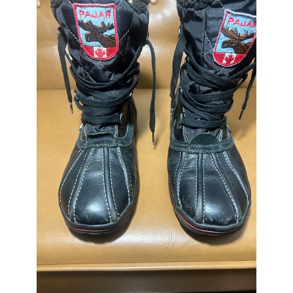 Pajar Canada Snow Boots Mens US 11-11.5 Black Leather Moose Grip Low Waterproof‎ - Picture 6 of 16